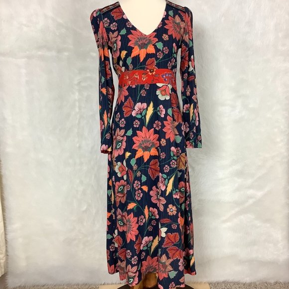 Anthropologie Dresses & Skirts - Anthropologie Aldomartins Long Sleeve Millefleur Floral Viscose Dress NWT